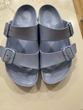 Light periwinkle blue Double Strap Birkenstock Sandal